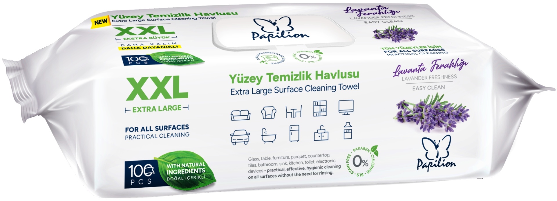 Влажные полотенца Papilion XXL LAVANTA 100 шт
