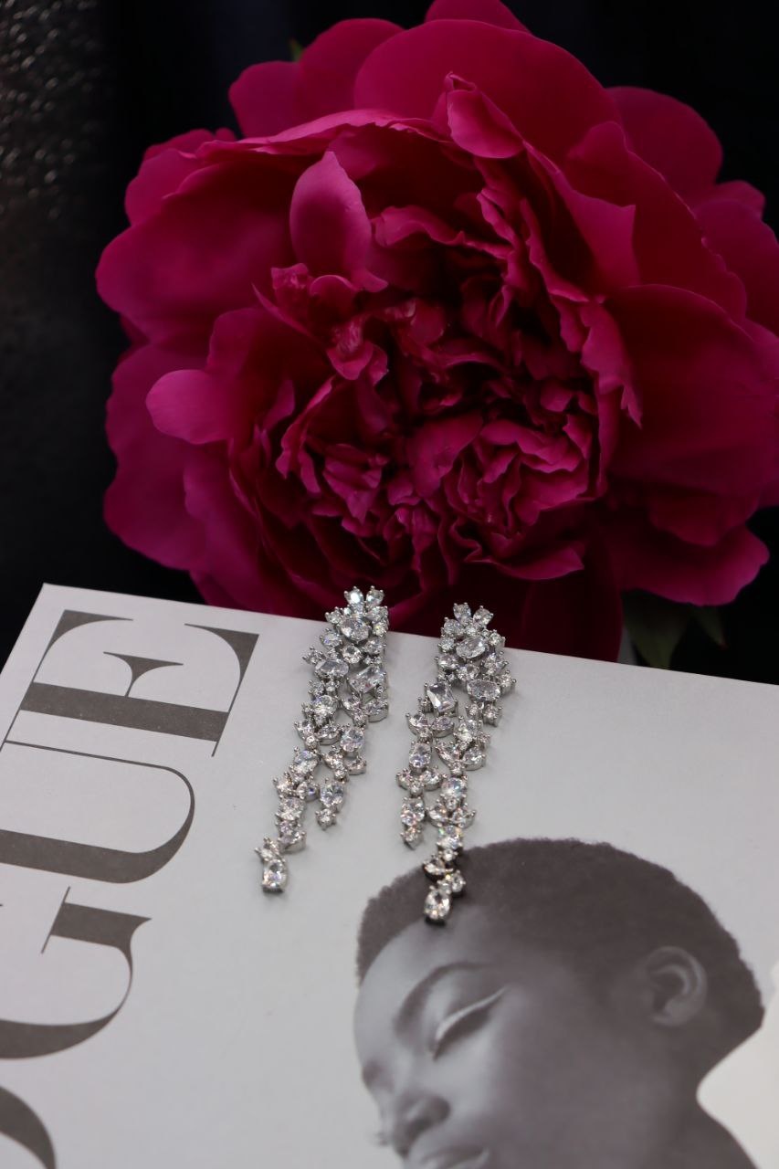 Серьги Fashion Jewelry медицинская сталь, цирконий