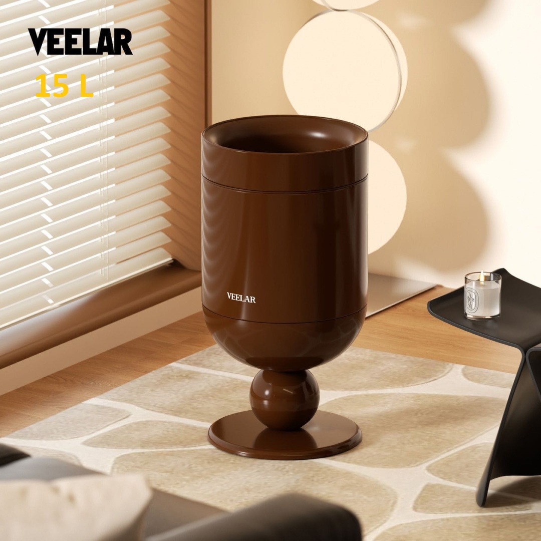 Мусорное ведро VEELAR 15 л 25x25x47.5 см, нержавеющая сталь, полипропилен