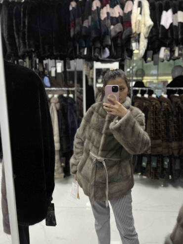 Шуба BLACK NAFA серый