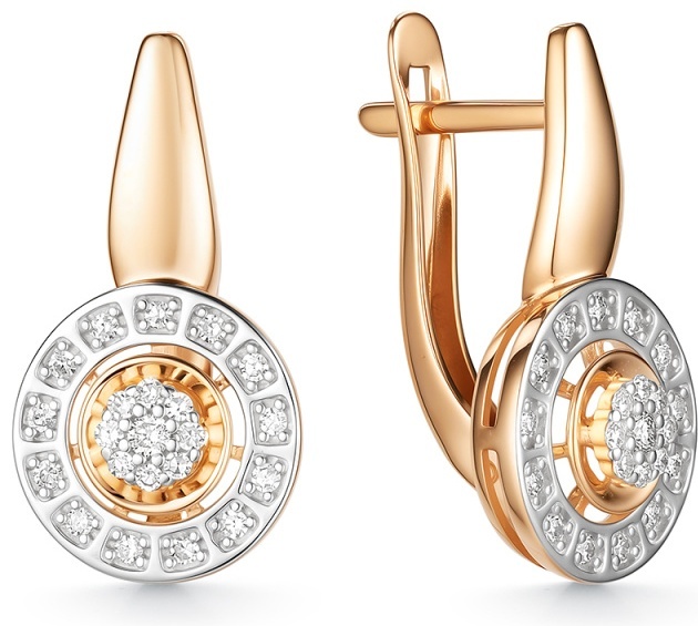 Серьги Mi Amor C/1031-0120 вес 3.62 г золото, бриллиант