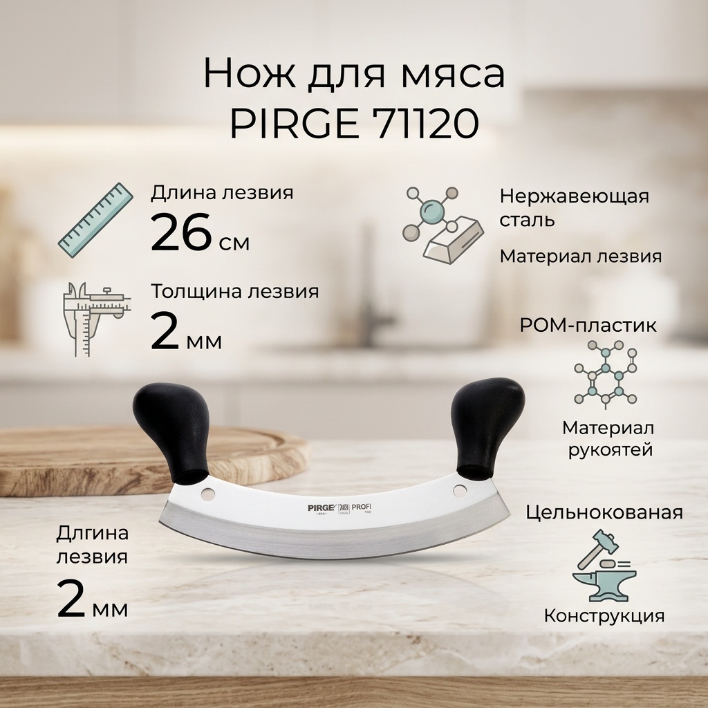 Нож для мяса PIRGE, лезвие: нержавеющая сталь 1 шт