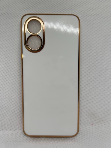 Чехол для OPPO A17, A17k белый-золотой