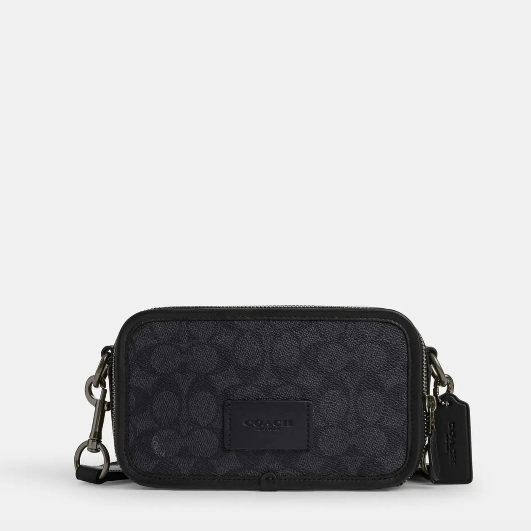 Сумка кросс-боди Coach натуральная кожа черный