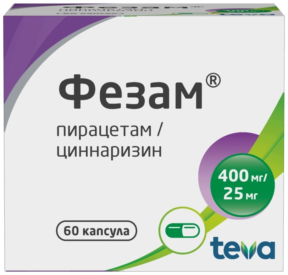 Фезам капсулы 400 мг/25 мг 60 шт