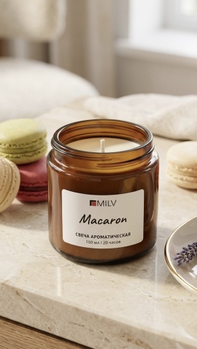 Ароматическая свеча MILV Macaron 5 см, 1 шт белый