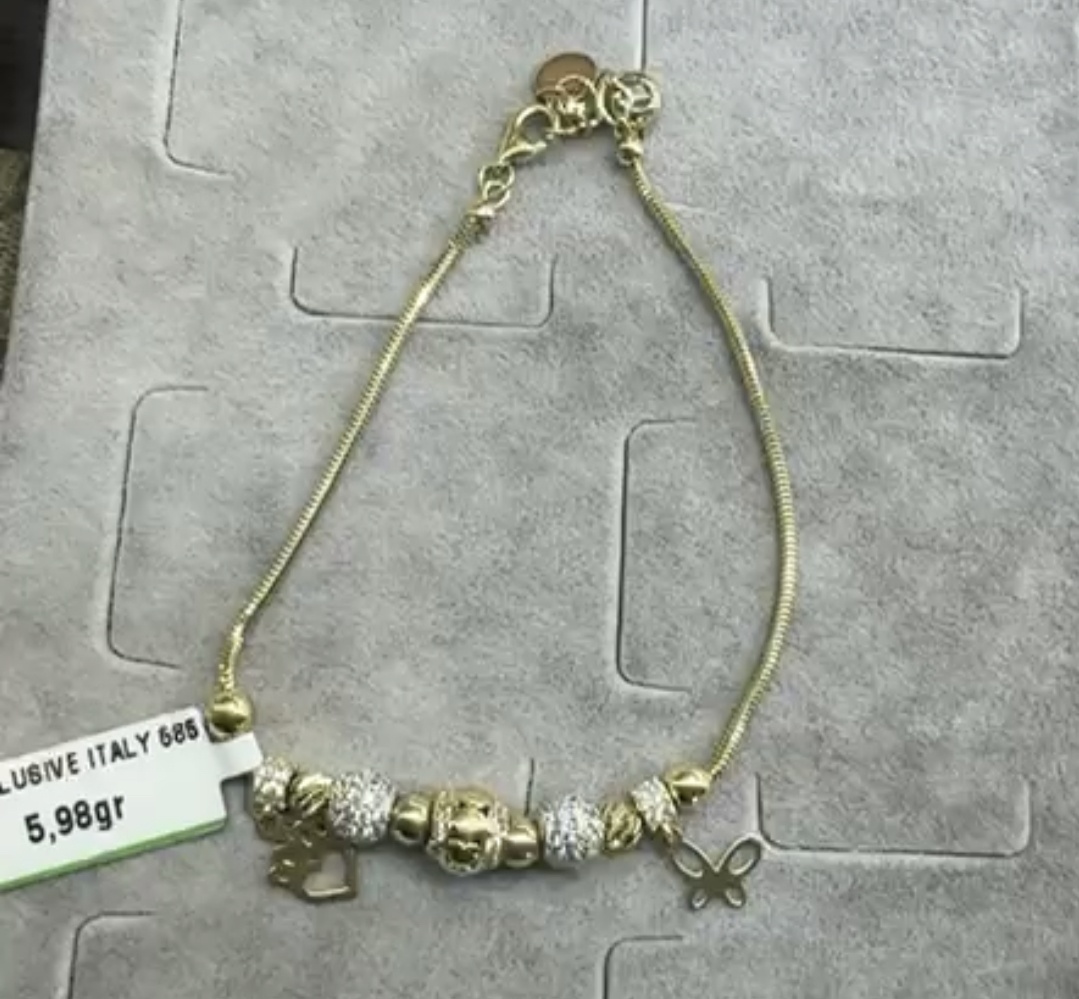 Italian Gold AlmazNI-Gold длина 20 см, вес 5.98 г золото, плетение отсутствует