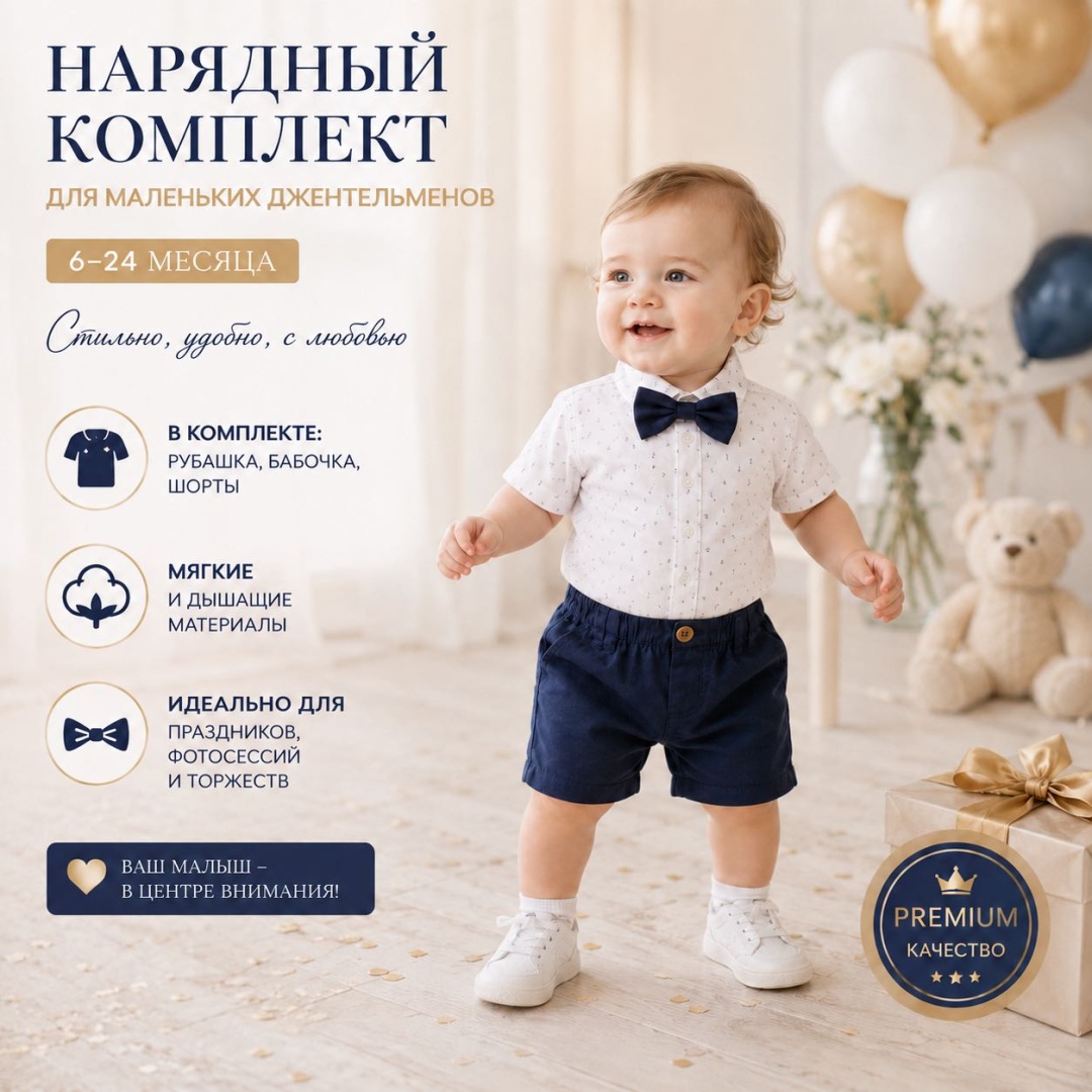 Комплект синий, белый