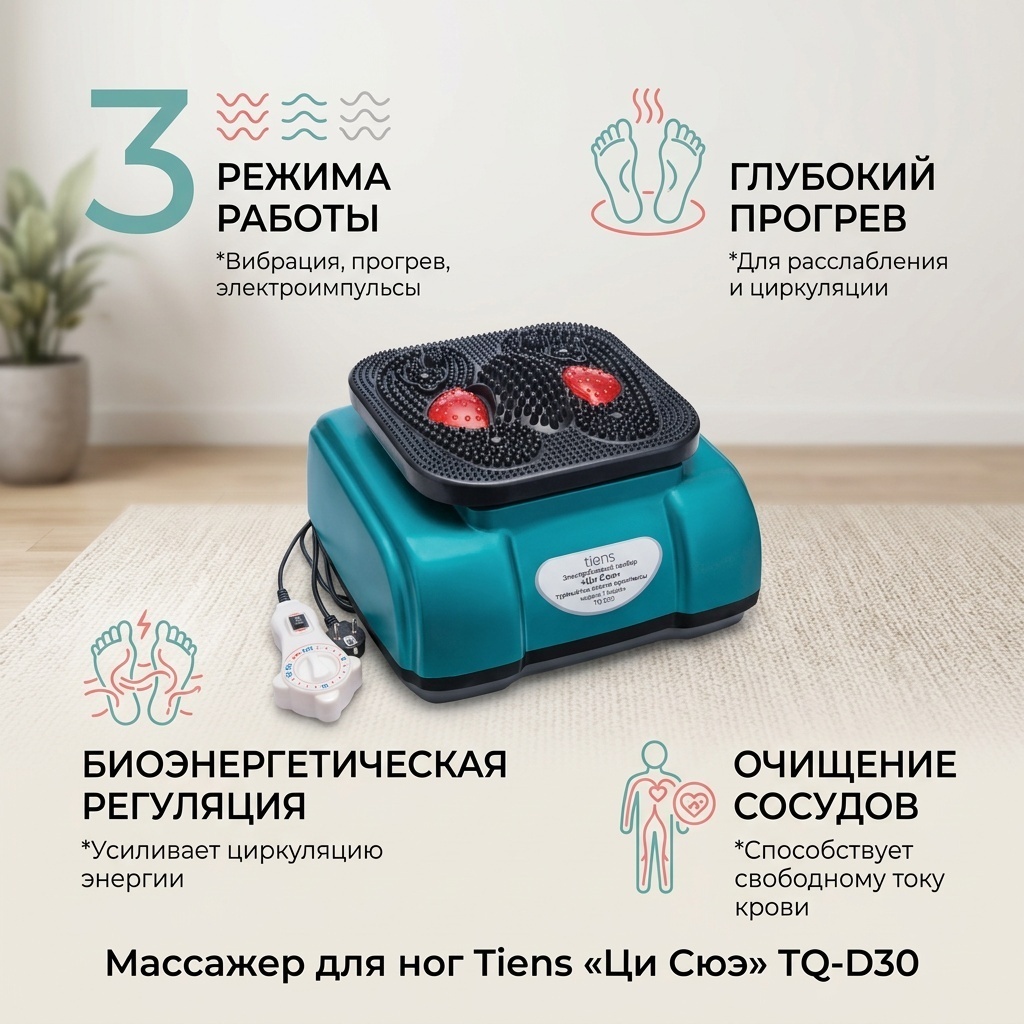 Массажер «Ци Сюэ» TQ-D-30 напольный вибрационный, биоэнерго, электроимпульсный