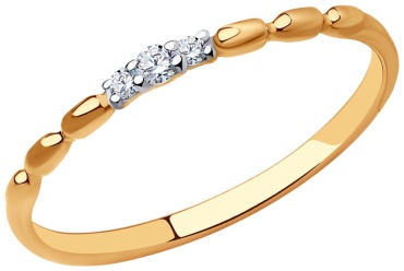 Diamant RIN-DI-585-883812-175 размер 17.5 вес 0.912 г золото, фианит