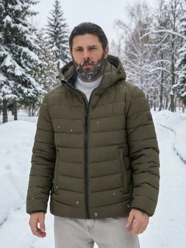 Пуховик оливковый