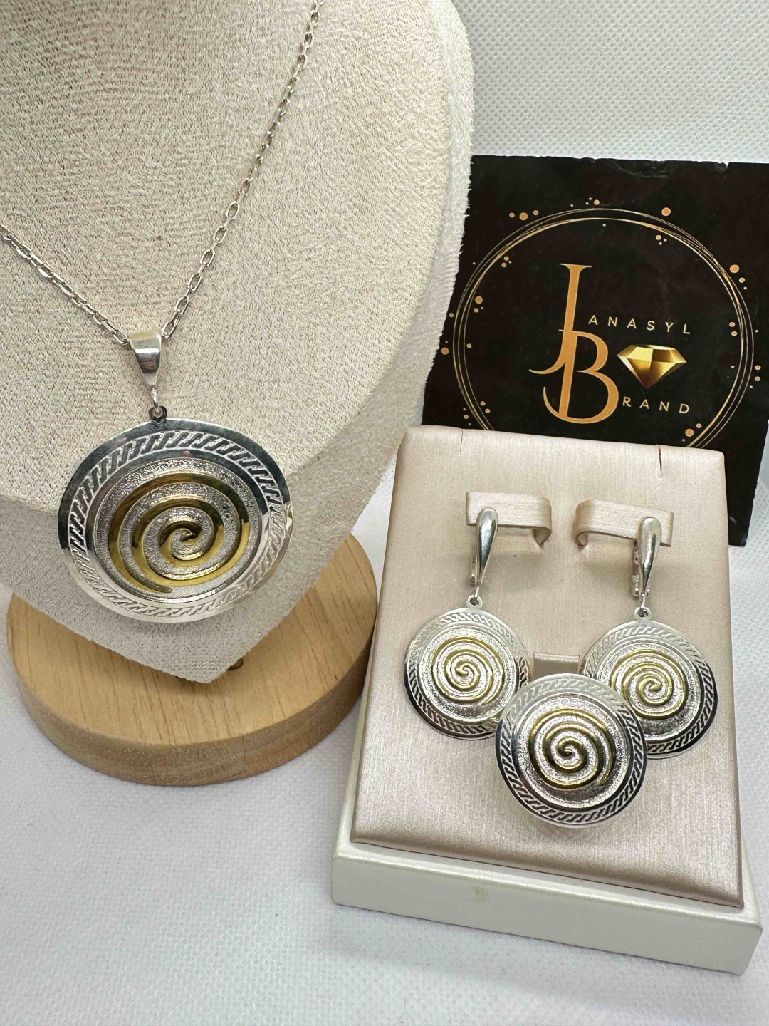 JANASYL Brand Комплект01 вес 50 г серебро, без вставок