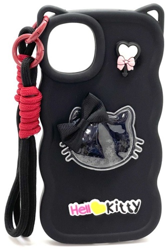 Чехол Hello Kitty для Apple iPhone 16 Pro Max черный