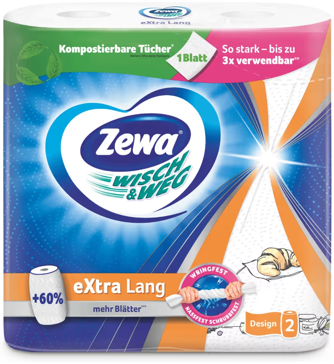 Бумажные полотенца Zewa Wisch&Weg Design 2 шт