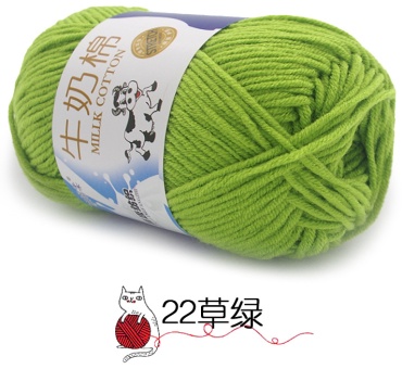 Моток MILLK COTTON Пряжа Молочная 22 Салатовый 100 м 50 г