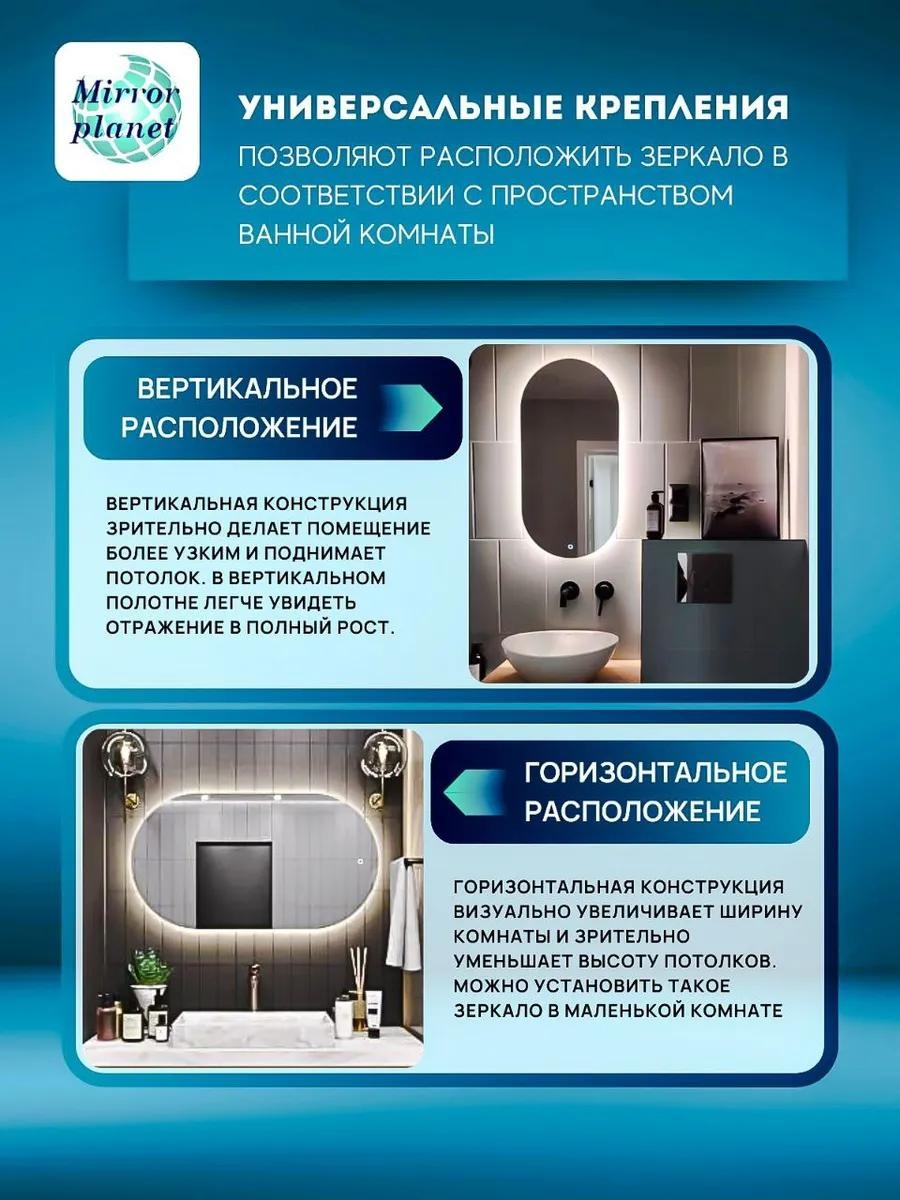 Зеркало с подсветкой настенное в спальню круглое 40х80 см