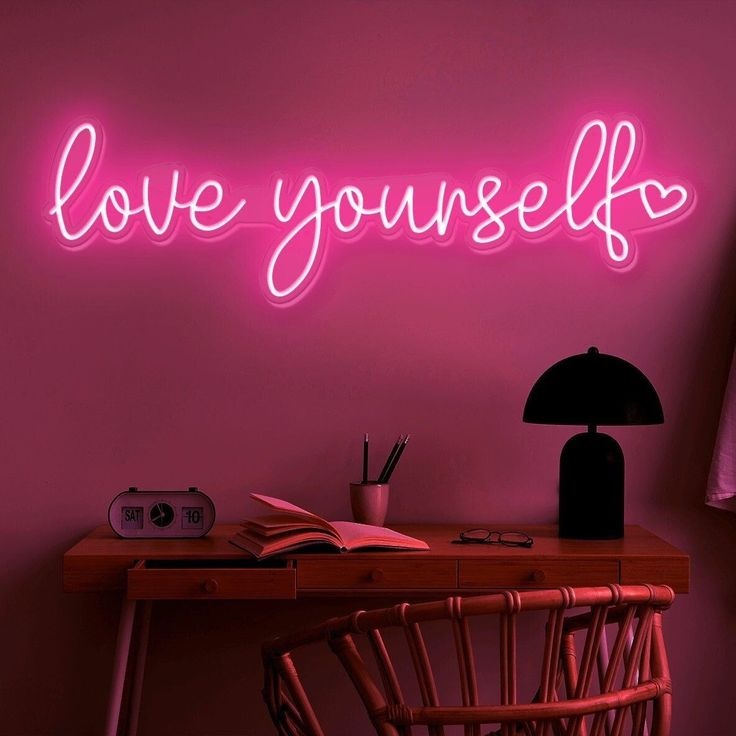 Neon.Omir неоновая вывеска настенный Love yourself, розовый