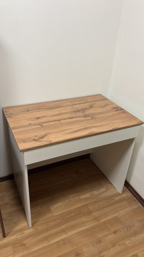 Стол компьютерный 1, 90х60x75 см, белый, коричневый