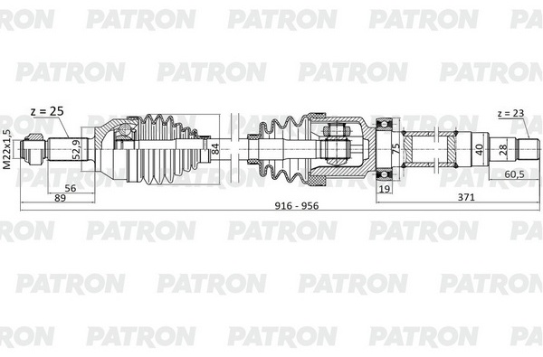 PATRON полуось PDS0350
