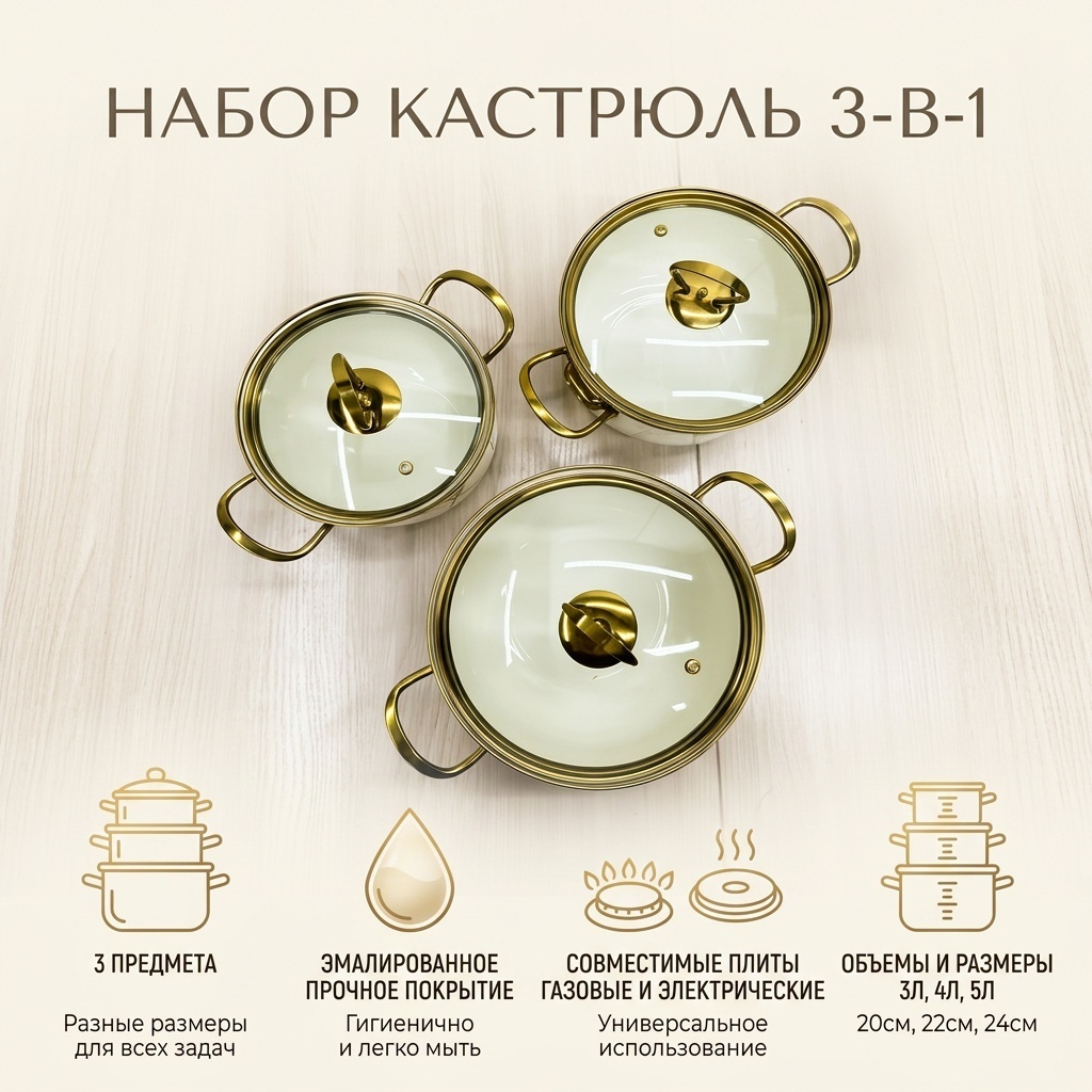 Набор кастрюль 569104 3 в 1