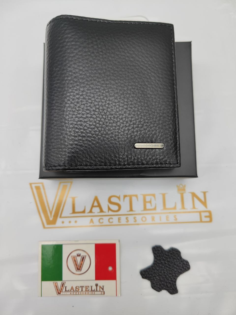 Портмоне Vlastelin натуральная кожа черный