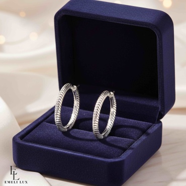 Серьги Emeli lux 246 вес 1.7 г серебро, фианит