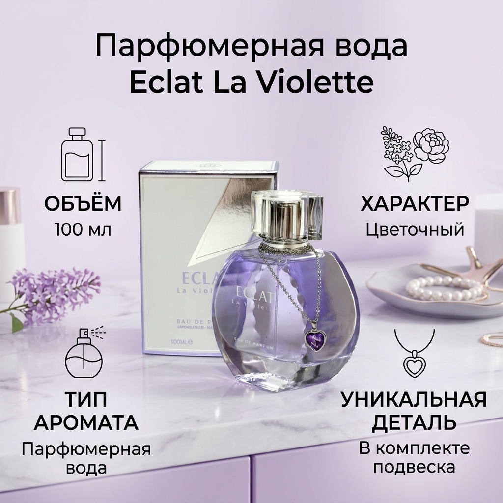 Fragrance World Eclat La Violette парфюмерная вода EDP 100 мл, для женщин