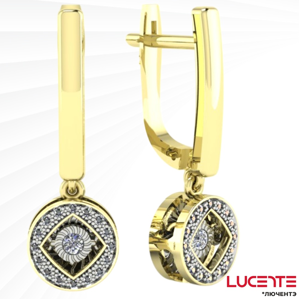 Серьги Lucente Бриллианты Якутии 02-K0014-06-106-02-01 вес 3.54 г золото, бриллиант