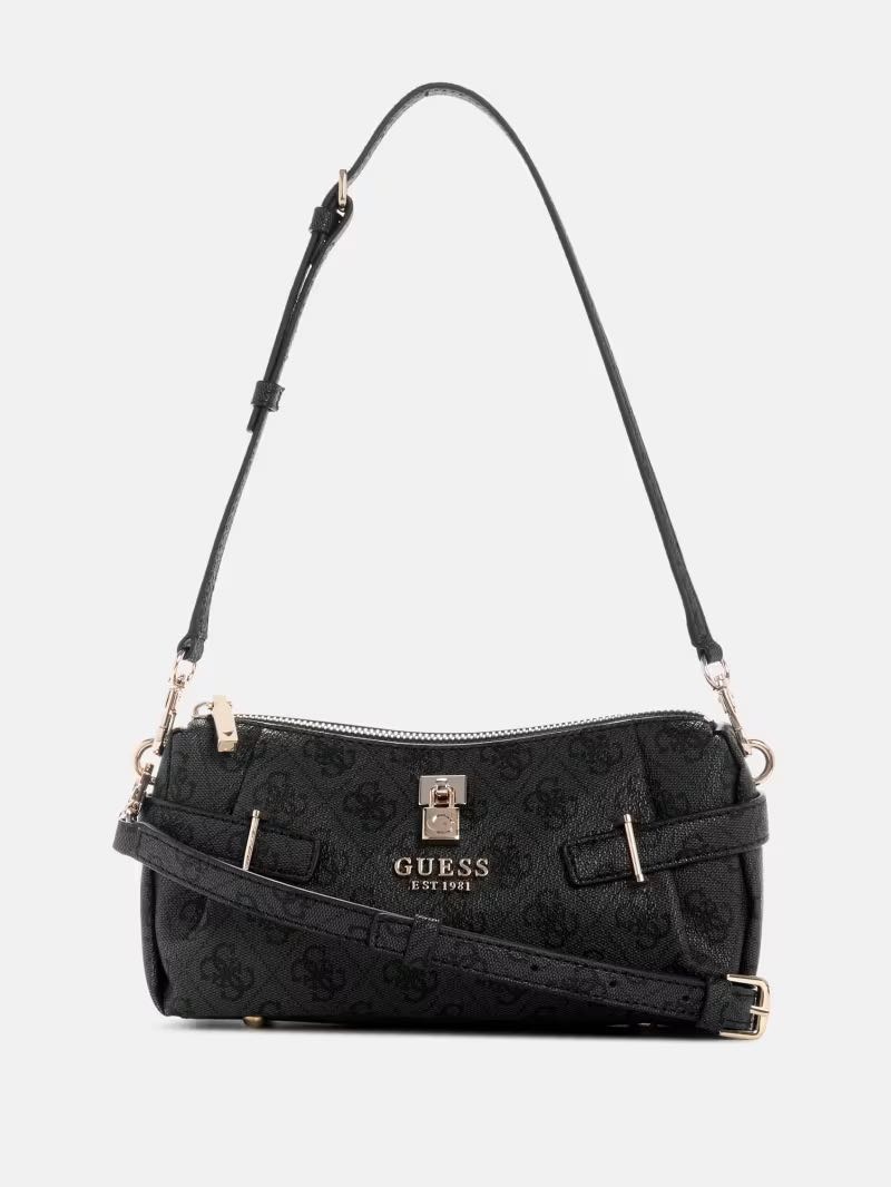 Мини-сумка GUESS искусственная кожа черный, серый