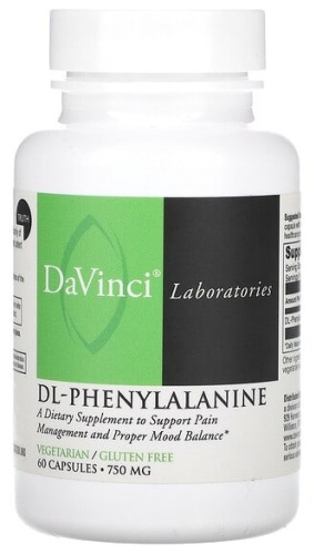Аминокислота DaVinci Laboratories of Vermont DL-фенилаланин, 750 мг нейтральный