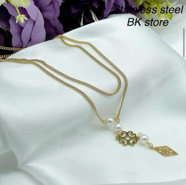 Цепь Stainless Steel длина 120 см титан жемчуг