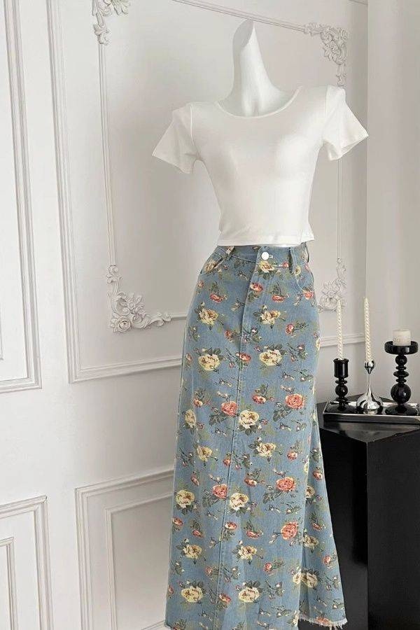 Джинсовая юбка FASHION синий