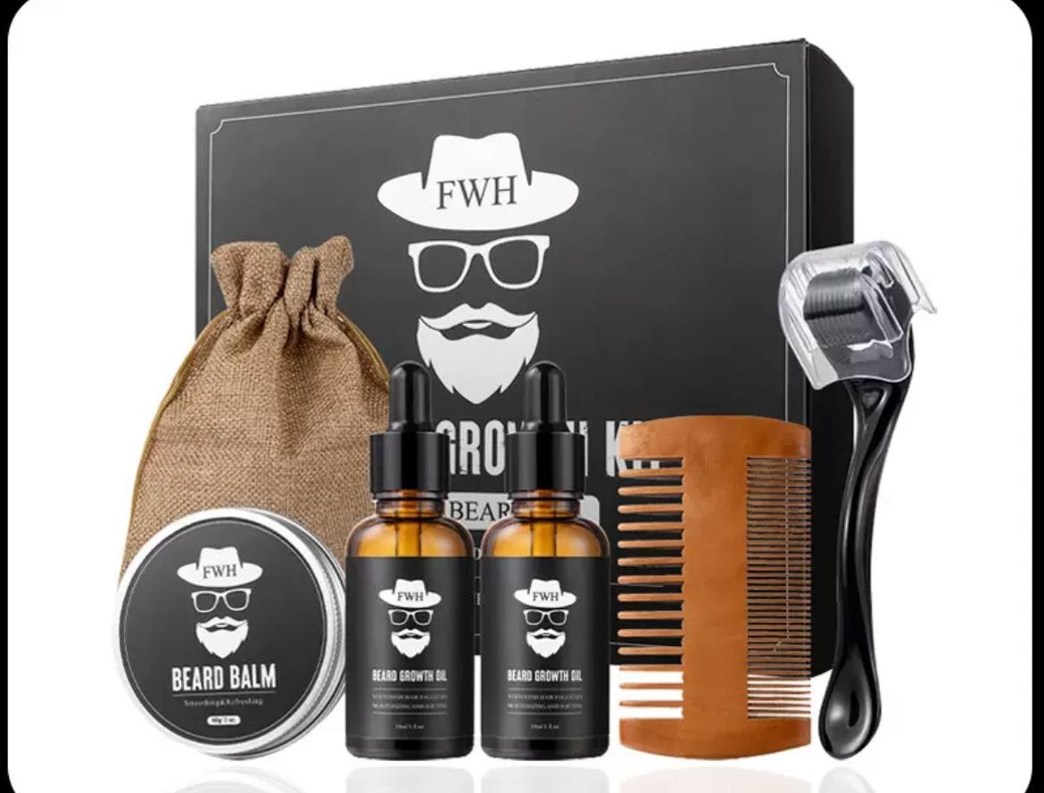 FWH Набор для роста бороды FWH Beard Growth Kit (6 в 1) набор 30