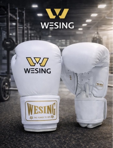 Боксерские перчатки WESING 14 oz белый