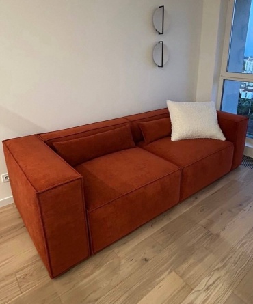 Диван Orange Усть-Каменогорск, 250х100 см, обивка велюр, оранжевый