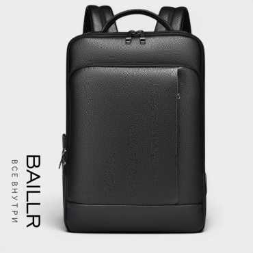 Рюкзак BAILLR 9031 кожаный для ноутбука до 15.6" черный