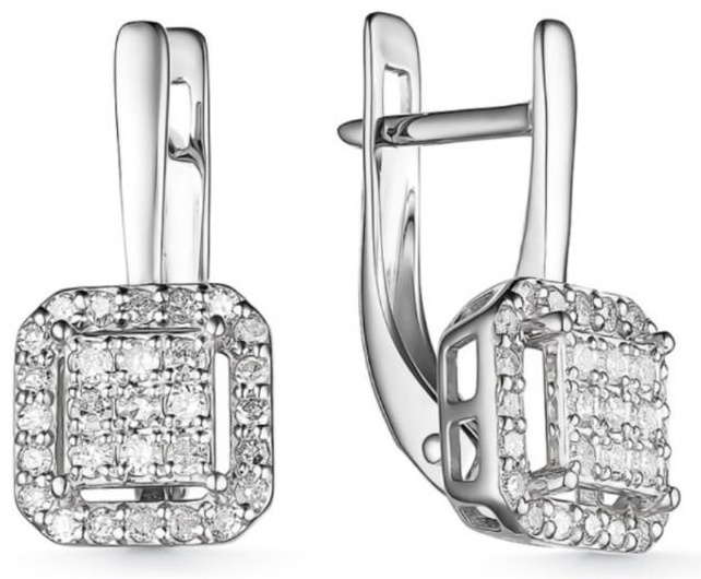 Серьги Miras Gold П/911-320 вес 2.21 г золото, бриллиант