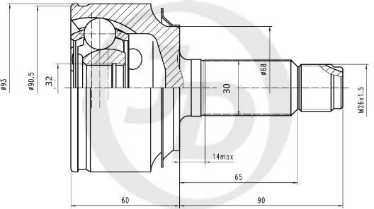 JD шрус наружный JCT0310
