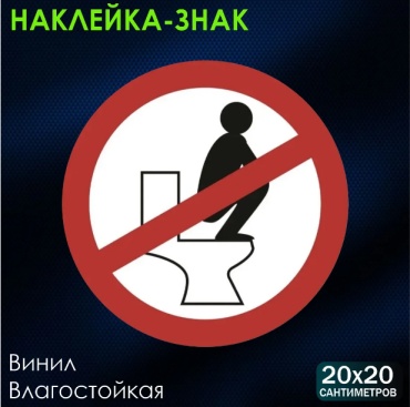 Наклейка Наклейка Знак: "Правила пользования унитазом" (20х20см) 20x20 см