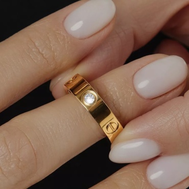 Кольцо FEELSS Ring15 размер 15 бижутерный сплав, стекло, золотистый