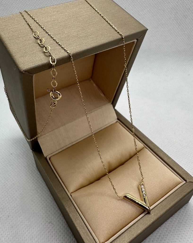Колье Italian Gold 072_7788МЕ длина 45 см вес 1.95 г золото, фианит