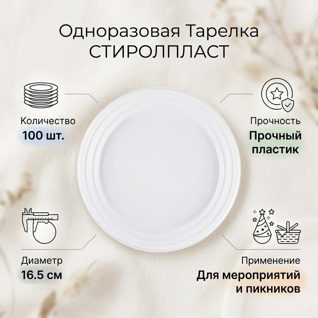 СТИРОЛПЛАСТ 165 см 100 шт
