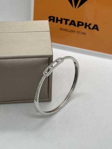 Янтарка 27734549 длина 20 см, вес 10.5 г серебро, родий, плетение отсутствует