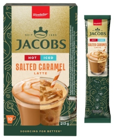 Кофе растворимый Jacobs ICED LATTE SALTED CARAMEL 3 в 1 порошковый 10 шт