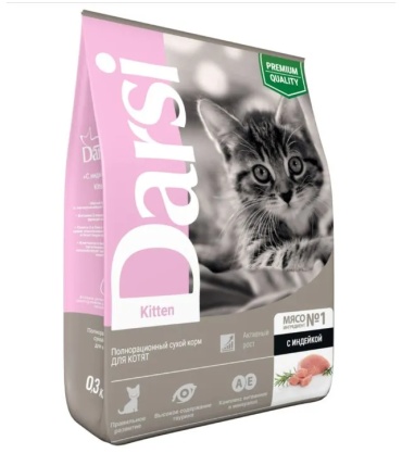 Darsi Kitten для котят индейка 0.3 кг