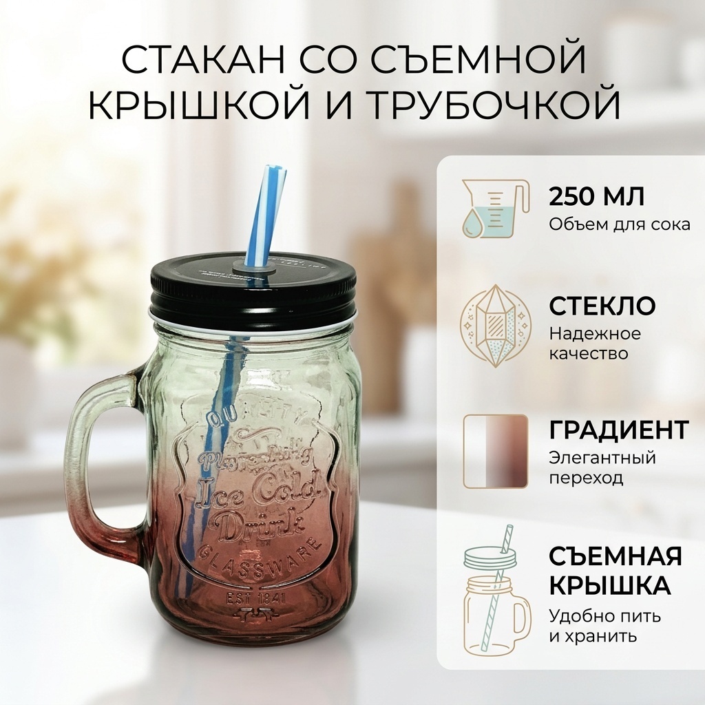 Стакан 250 мл, стекло, 1 шт