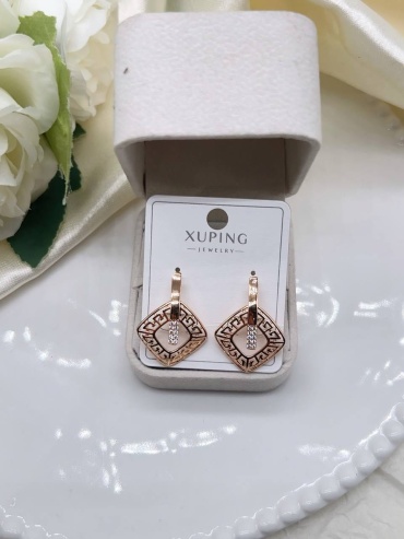 Серьги Xuping Jewelry медицинское золото, фианит
