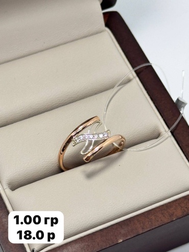 DARI GOLD 23564 размер 18 вес 1 г золото, фианит