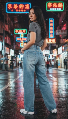 Джинсы широкие и расклешенные FASHION голубой