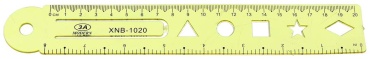 Линейка 30151448_959919424, 20 см, 1 шт, резина, желтый